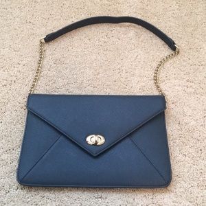 Cute navy clutch with chain strap